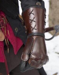 Guantelete de cuero - Marrón - Mano Derecha