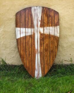 Escudo Crusader - Madera/Blanco - 90×60 cm