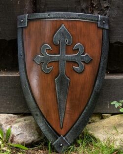 Escudo Crusader - Madera/Acero - 70×50 cm