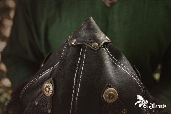 Sombrero vikingo de cuero  Negro - Imagen 2
