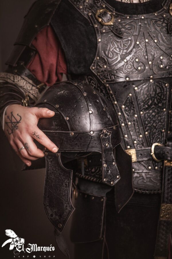 Casco de cuero Spangenhelm «Baldur»  Negro - Imagen 4