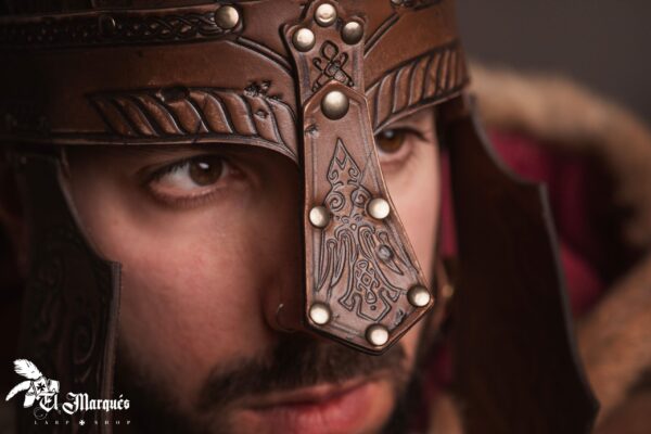 Casco de cuero Spangenhelm «Baldur»  Marrón - Imagen 5