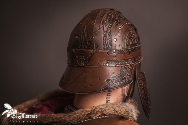 Casco de cuero Spangenhelm «Baldur»  Marrón - Imagen 2