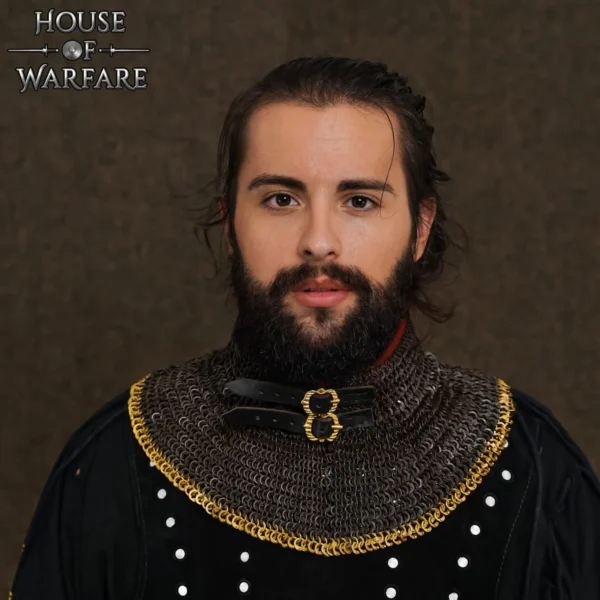 Collar de cota de malla «The Crimson Knight Gorget» remachado (6 mm) - Imagen 2