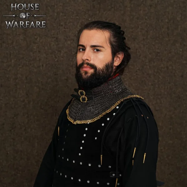 Collar de cota de malla «The Crimson Knight Gorget» remachado (6 mm) - Imagen 3
