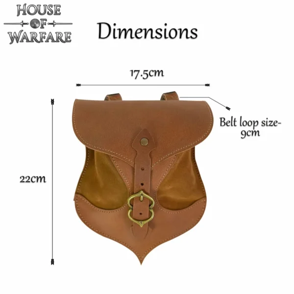 Bolso de cuero Guerrero Medieval- Marrón Claro - Imagen 4