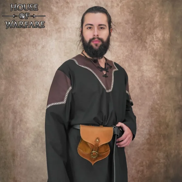 Bolso de cuero Guerrero Medieval- Marrón Claro - Imagen 2