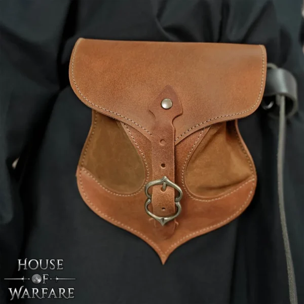 Bolso de cuero Guerrero Medieval- Marrón Claro - Imagen 3