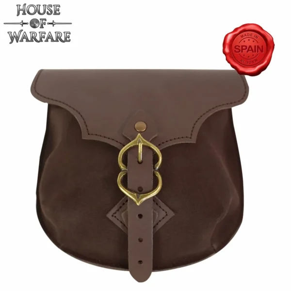 Bolso de cuero Guerrero Medieval II- Marrón Oscuro - Imagen 4