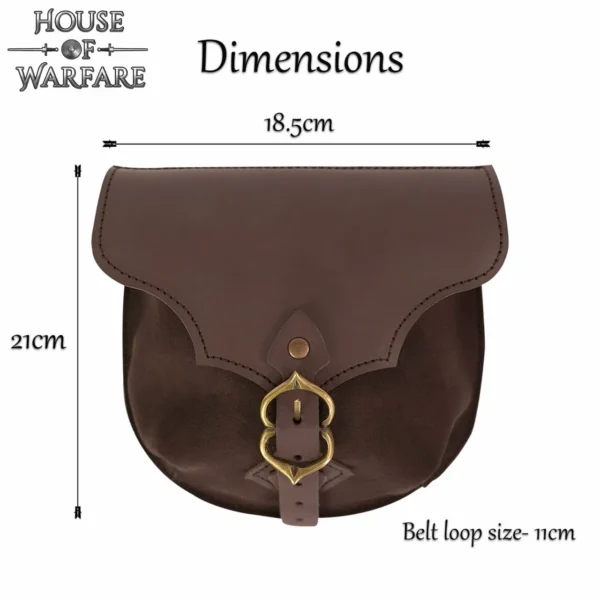 Bolso de cuero Guerrero Medieval II- Marrón Oscuro - Imagen 2
