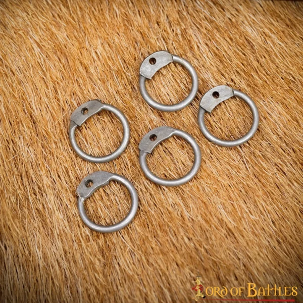 Anillos de acero sueltos redondos con remaches de cúpula 9mm natural - Imagen 3