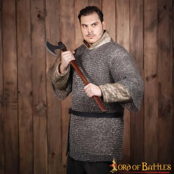 Cota de malla medieval de media manga, remachado, DI 10 mm, acero dulce - Imagen 5
