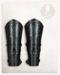 Brazales de cuero Gawain - Negro