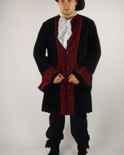 Casaca pirata Jack  Negro/Rojo