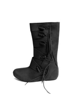 Botas de vikingo alto «Rasmus» Negro