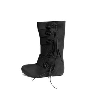 Botas de vikingo alto «Rasmus» Negro