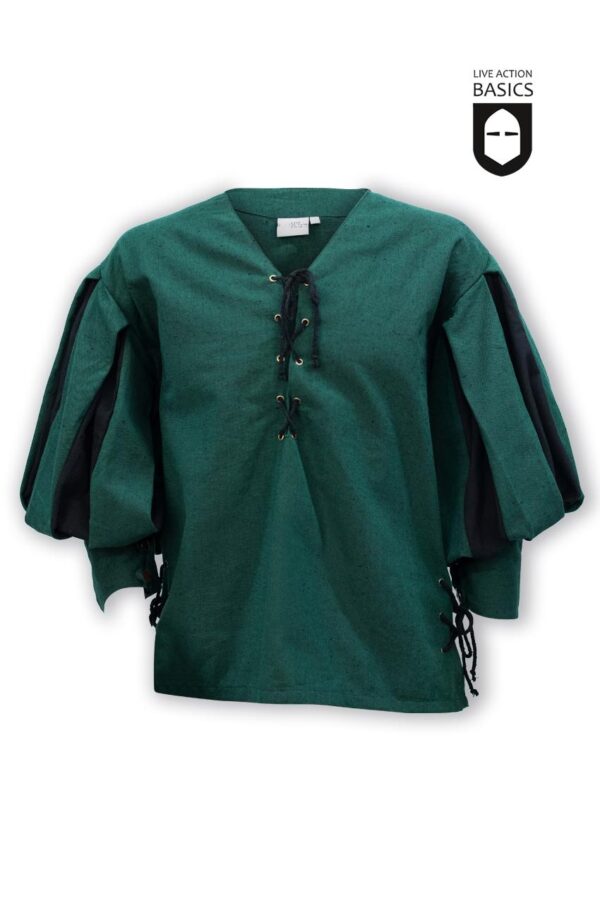 Camisa Landsknecht Bicolor – Negro y Verde (Shirt Landsknecht Green Black) - Imagen 2