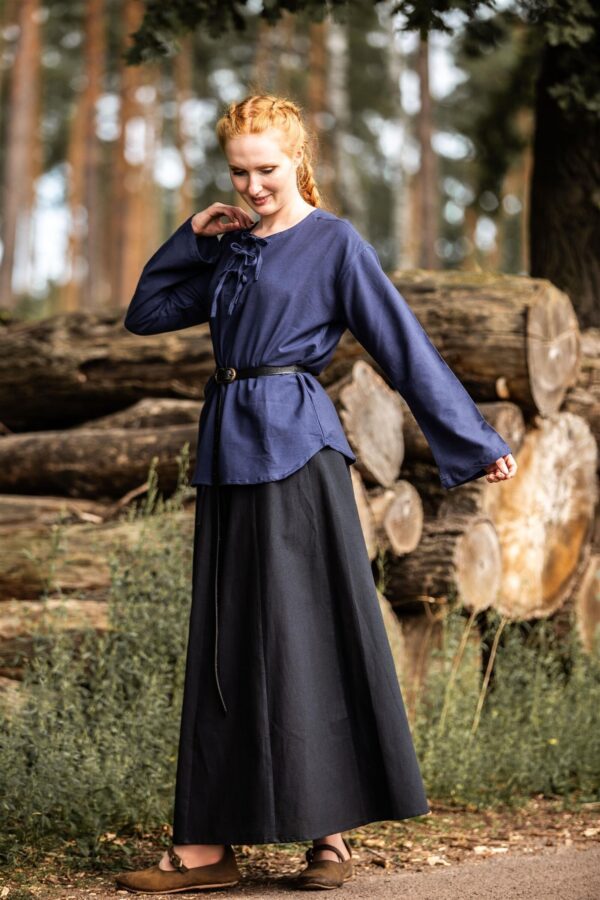Blusa medieval «Tilda»  Azul - Imagen 2