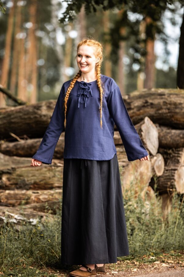 Blusa medieval «Tilda»  Azul - Imagen 3