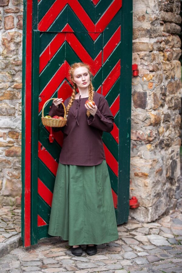 Blusa medieval «Tilda»  Marrón - Imagen 2