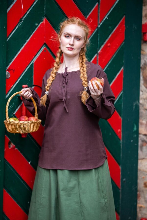 Blusa medieval «Tilda»  Marrón - Imagen 3