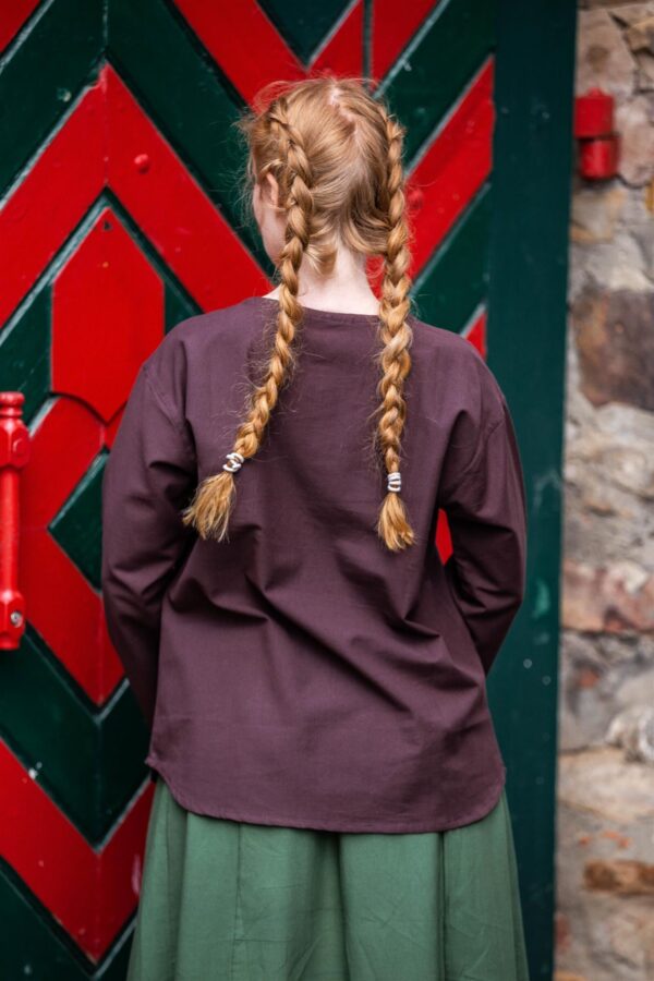 Blusa medieval «Tilda»  Marrón - Imagen 4