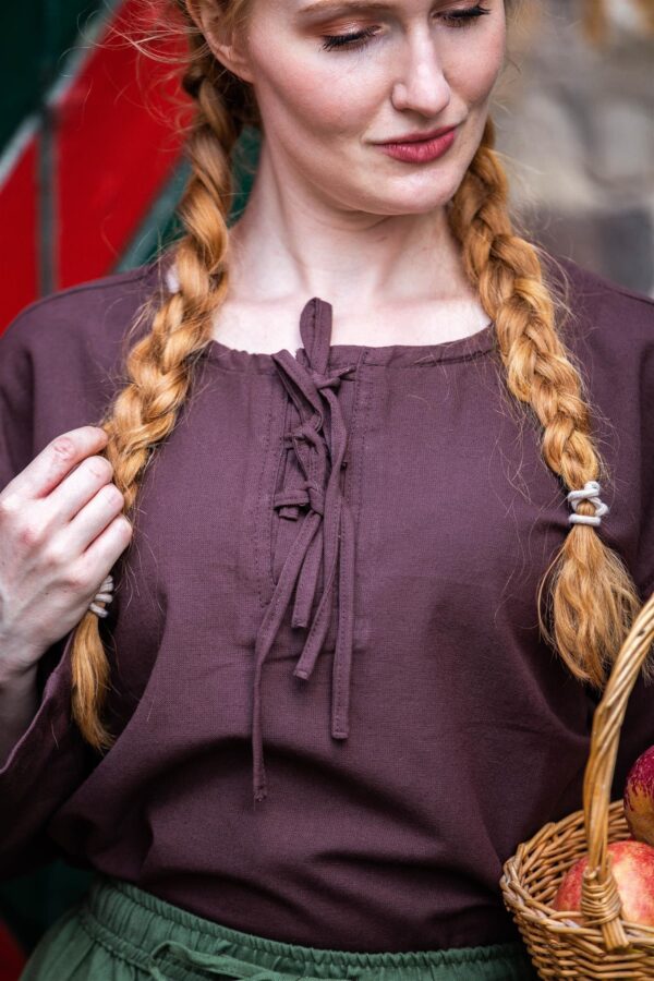 Blusa medieval «Tilda»  Marrón - Imagen 7