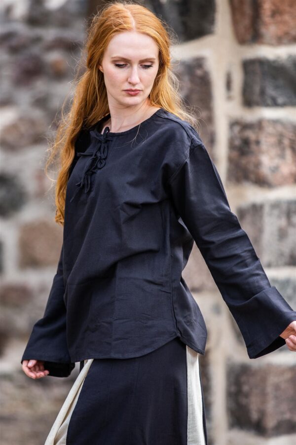 Blusa medieval «Tilda»  Negro - Imagen 6
