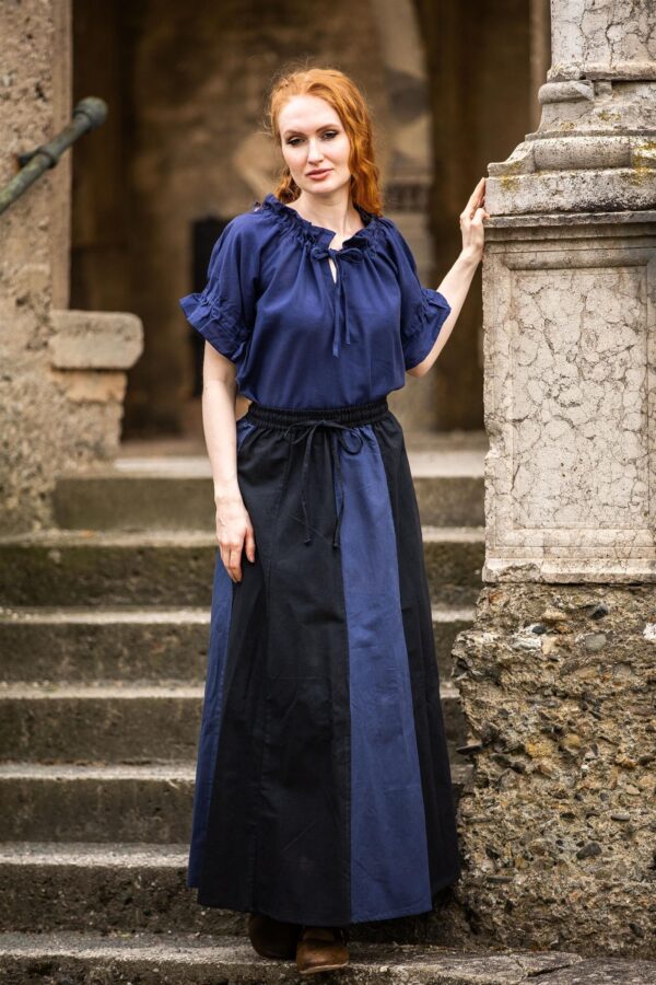 Blusa medieval de manga corta «Verena»  Azul - Imagen 2