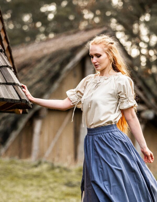 Blusa medieval de manga corta «Verena»  Natural - Imagen 2