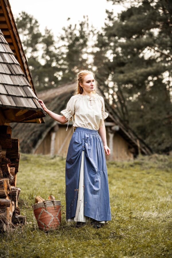 Blusa medieval de manga corta «Verena»  Natural - Imagen 4