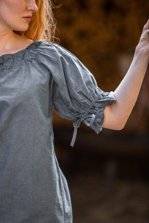 Blusa medieval de manga corta «Verena»  Azul Claro - Imagen 2