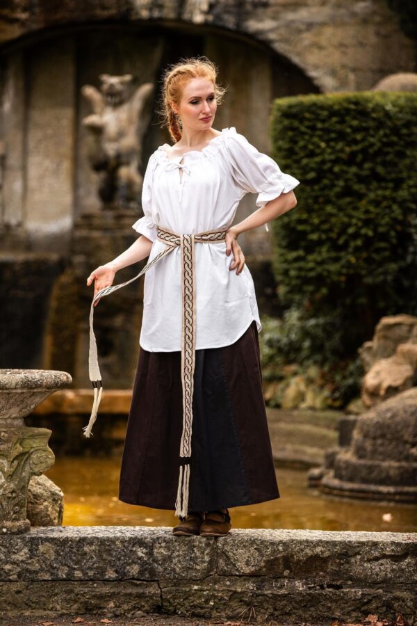 Blusa medieval de manga corta «Verena»  Blanco - Imagen 5