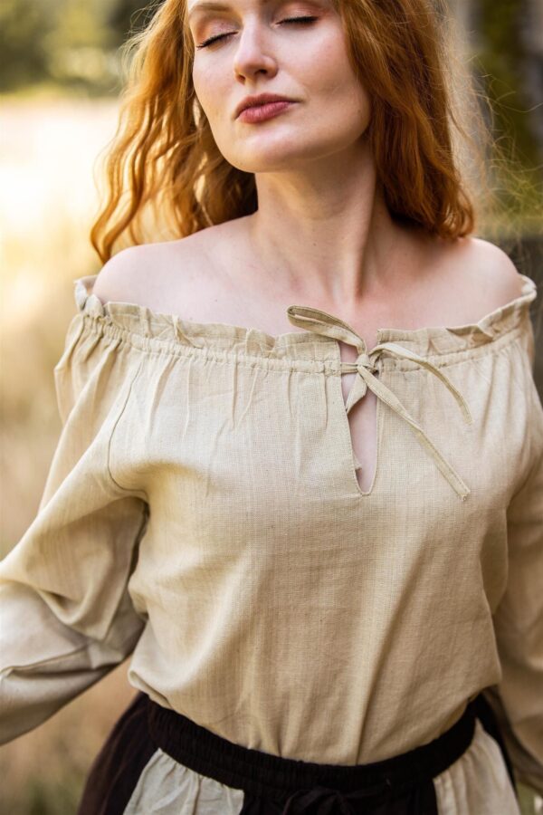 Blusa medieval «Edith»  Cáñamo - Imagen 2