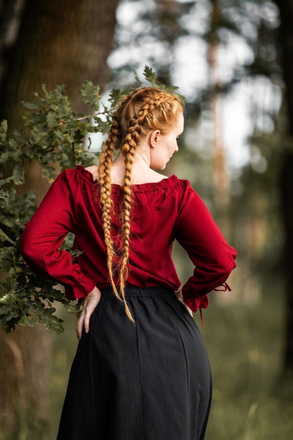 Blusa medieval «Edith»  Rojo - Imagen 6