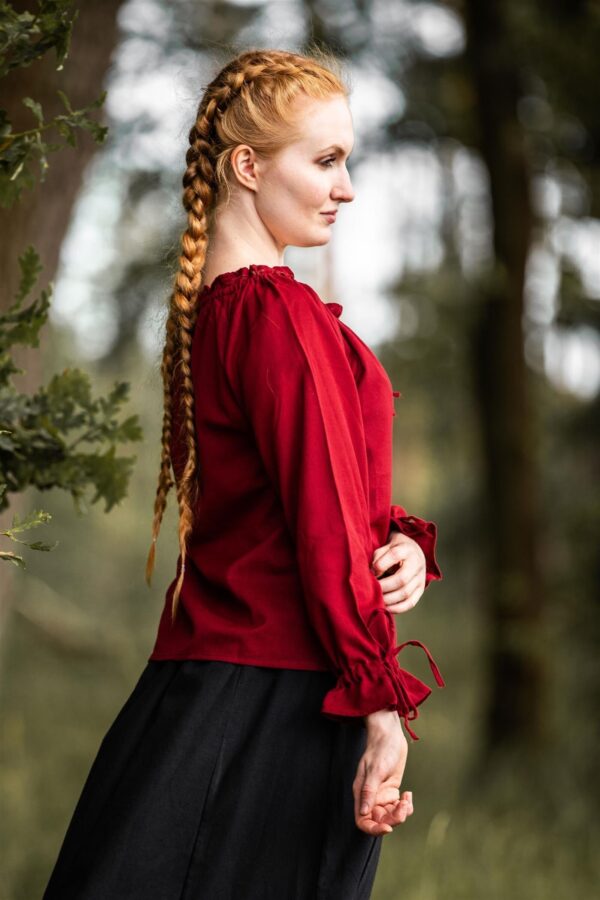 Blusa medieval «Edith»  Rojo - Imagen 4