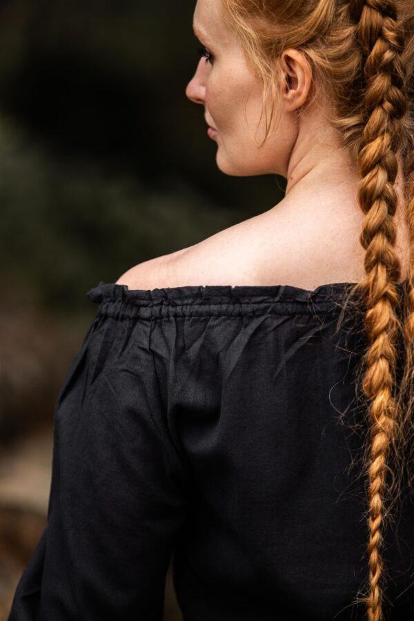 Blusa medieval «Edith»  Negro - Imagen 6