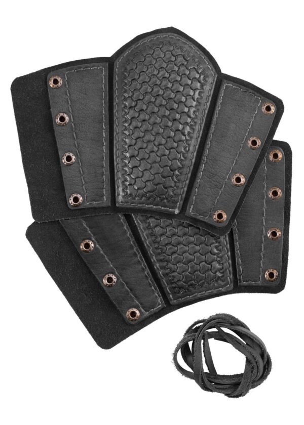 Brazales de cuero Escamas  Negro - Imagen 2