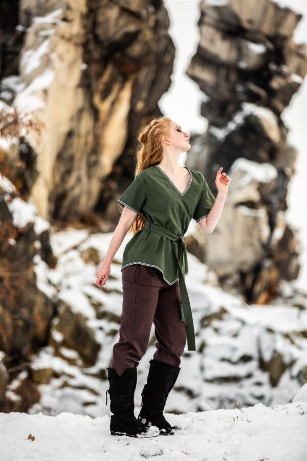 Blusa medieval «Matilda»  Verde - Imagen 8
