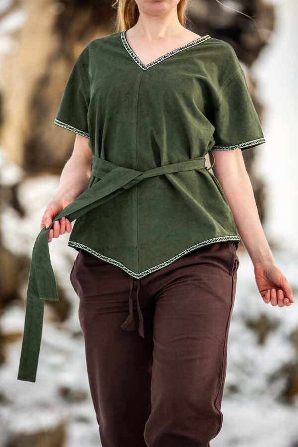 Blusa medieval «Matilda»  Verde - Imagen 2