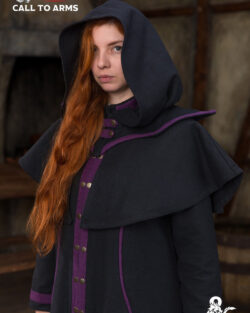 Capucha de brujo de Dungeons & Dragons negro/morado
