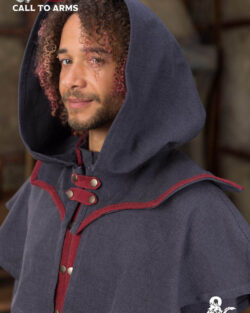 Capucha de brujo de Dungeons & Dragons gris/roja