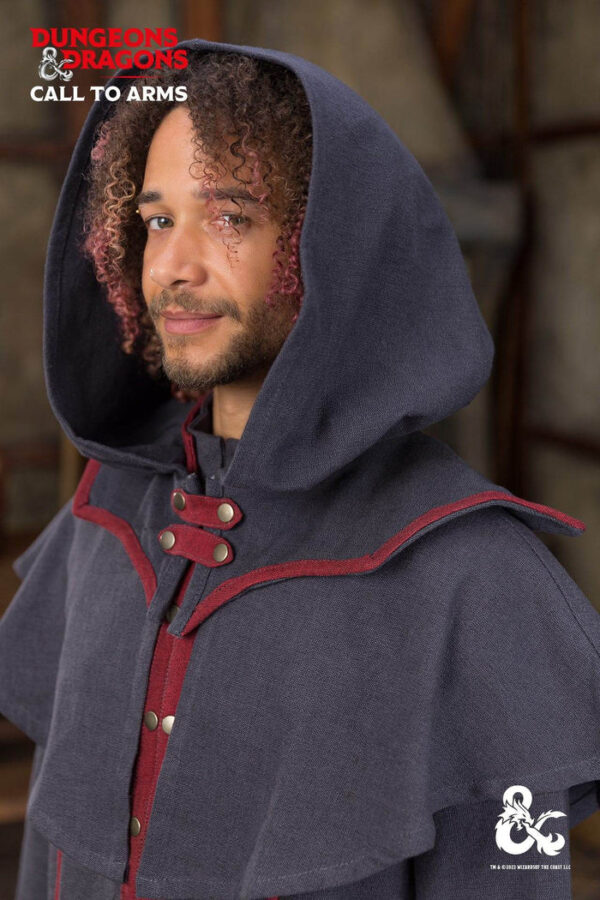 Capucha de brujo de Dungeons & Dragons gris/roja