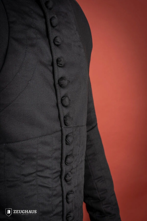 14th - 15th Century Gambesón 14th. - 15th. Cent. Gambeson Black Negro - Imagen 2
