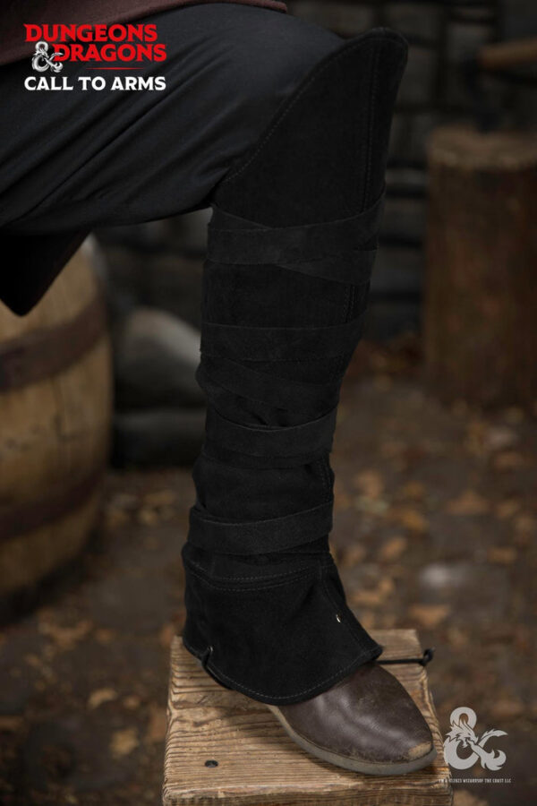 Dungeons & Dragons Leather Gaiters Type 3 Black - Imagen 2