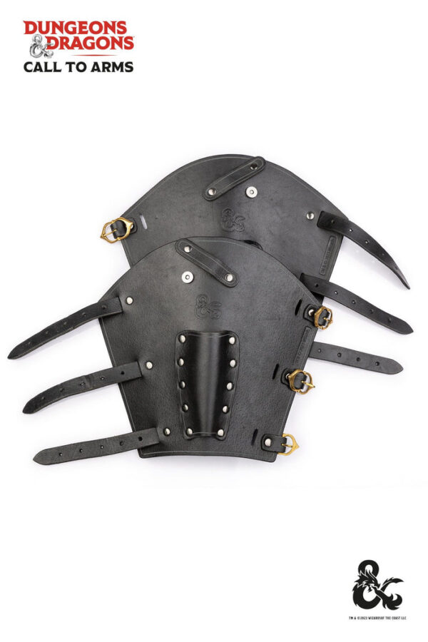 Brazaletes de cuero negro para pícaro de Dungeons & Dragons.