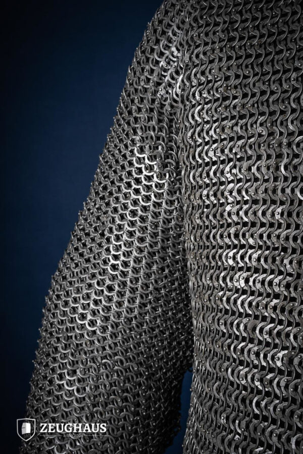 Chainmail Hauberk Flatring Riveted 9mm Steel Oiled - Imagen 2