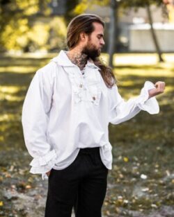 Camisa acanalada "Drácula" Blanco