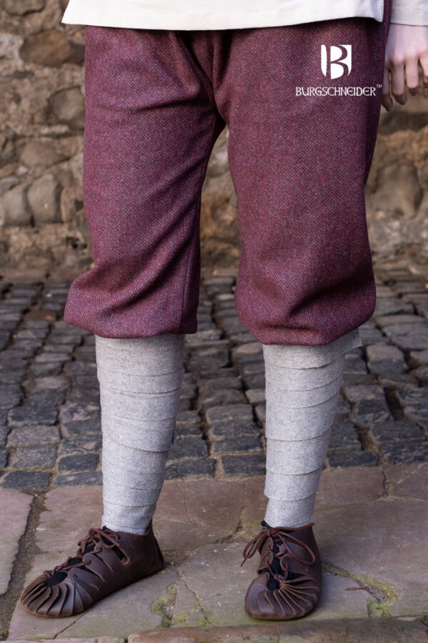 Rus Pants Tilda Herringbone Burgundy/Grey - Imagen 2
