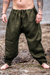 Pantalon de Vikingo en Lino "Wodan" Oliva